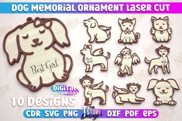 3D Dog Memorial Ornament Design Bundle