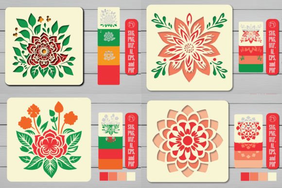 3D Layer Flower SVG Cut File Decor Bundl