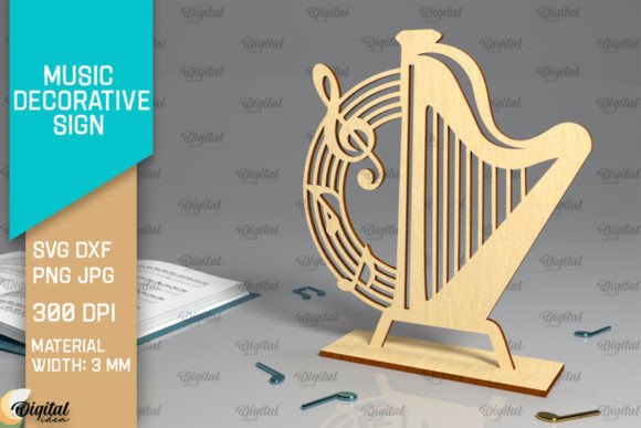 3D Music Decorative Sign Laser Cut
