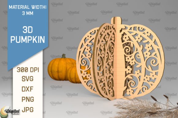 3D Pumpkin Laser Cut. Autumn Pumpkin SVG