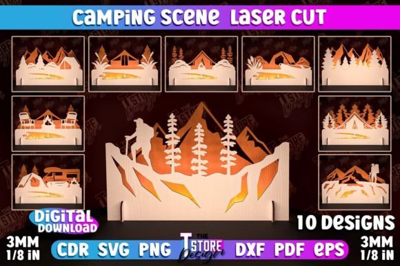Camping Scene Bundle 3D Candle Box