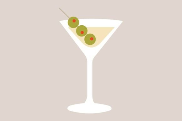 Martini Glass Vector Clipart: A Stylish Embroidery Design for Real Projects