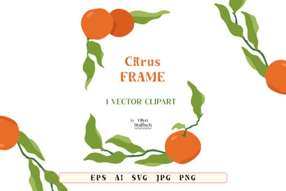 Orange Citrus Fruit Vector Border Frame Review for Embroidery Projects