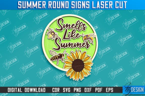 Summer Round Sign 3D Sign Inscription