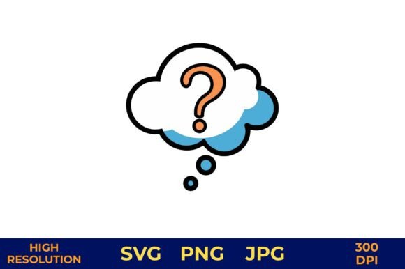Thought Bubble Vector with Question Mark