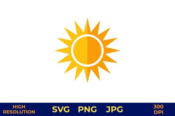Vibrant Sun Icon with Radiating Beams