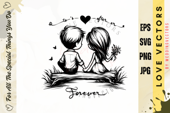 Wedingvectors - 22002706: A Rainy Day Romance in Embroidery Form
